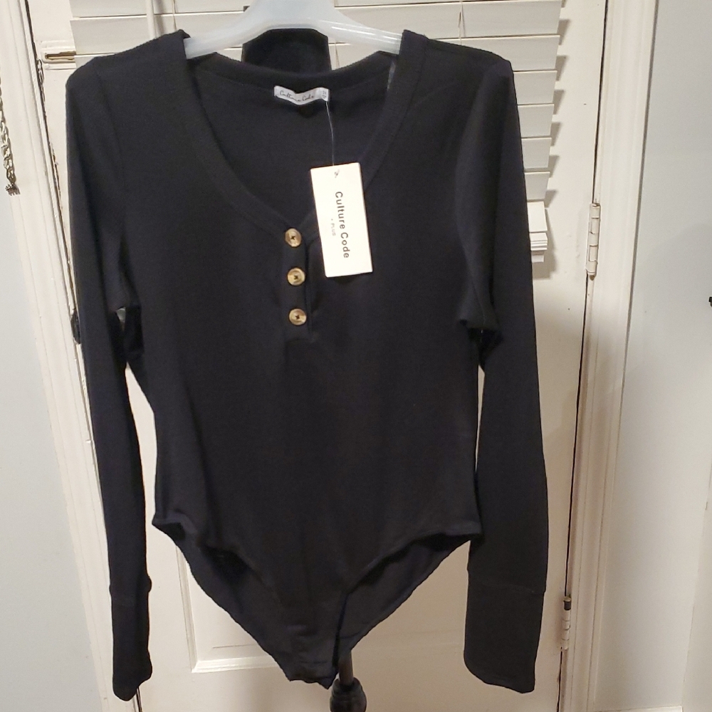 Culture Code NWT Black Women's Bodysuit